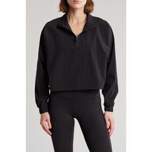 90 DEGREE BY REFLEX Gia Black Ripstop Crop Half Zip Jacket Size XL BRAND NEW!